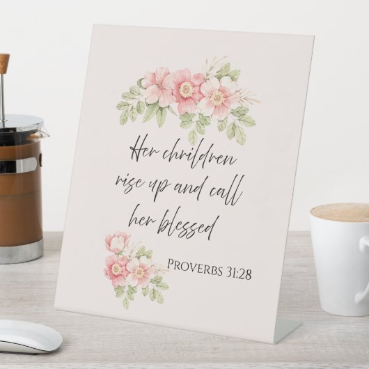 Her children rise up and call her blessed  sockelschild (In Situ)