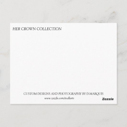 HER CROWN #1 POSTKARTE (Rückseite)