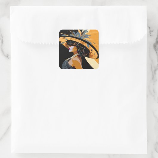 HER CROWN #1 QUADRATISCHER AUFKLEBER (Tasche)