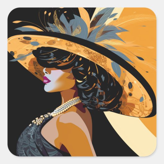 HER CROWN #1 QUADRATISCHER AUFKLEBER (Vorderseite)