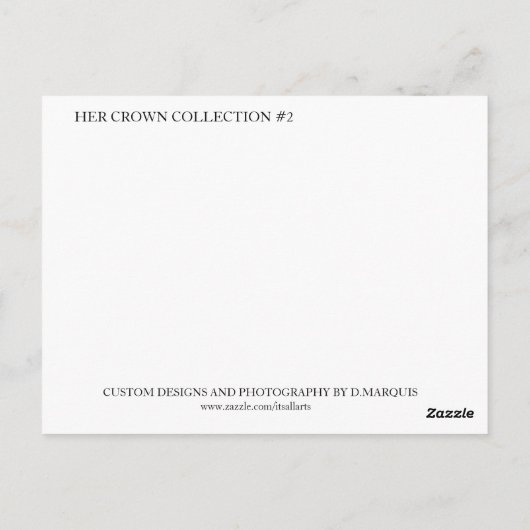 HER CROWN #2 POSTKARTE (Rückseite)