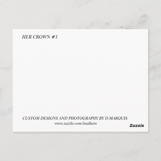 HER CROWN #3 POSTKARTE (Rückseite)
