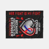Her Fight Cousin Chd Awareness Heart Disease Graph Fleecedecke (Vorderseite (Horizontal))