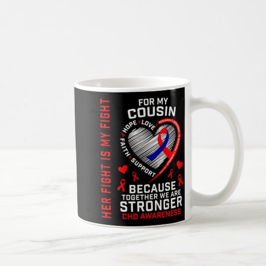 Her Fight Cousin Chd Awareness Heart Disease Graph Kaffeetasse (Rechts)