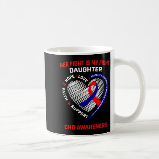Her Fight Daughter Chd Awareness Heart Disease Gra Kaffeetasse (Rechts)