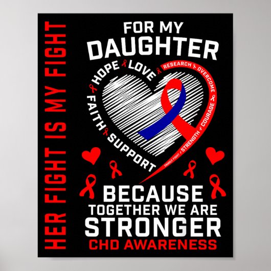 Her Fight Daughter Chd Awareness Heart Disease Gra Poster (Vorne)