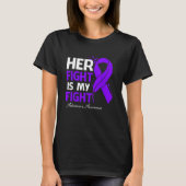 Her Fight Is My Fight Alzheimer's Awareness Feathe T-Shirt (Vorderseite)