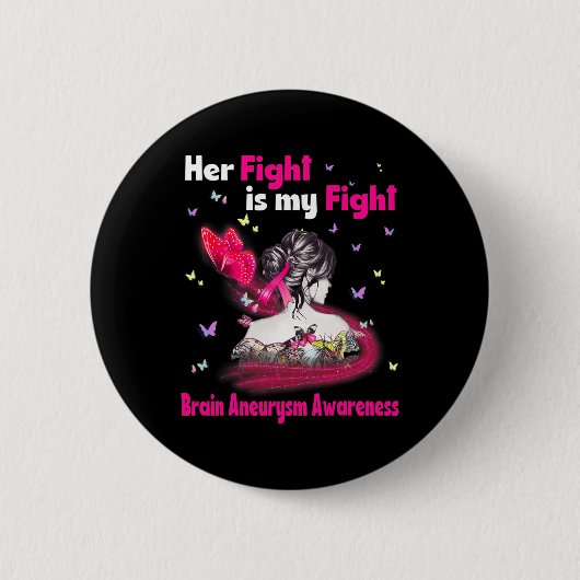 Her Fight Is My Fight Brain Aneurysm Awareness 3  Button (Vorderseite)