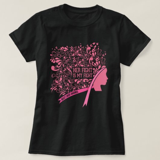 Her Fight is My Fight Cool Breast Cancer Awareness T-Shirt (Design vorne)