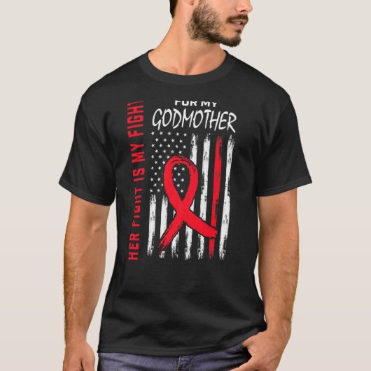 Her Fight is my Fight Godmother Heart Disease Awar T-Shirt (Vorderseite)