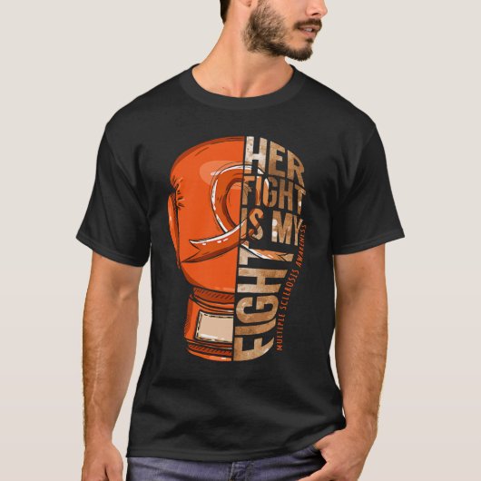 Her Fight Is My Fight Multiple Sclerosis Orange Ri T-Shirt (Vorderseite)