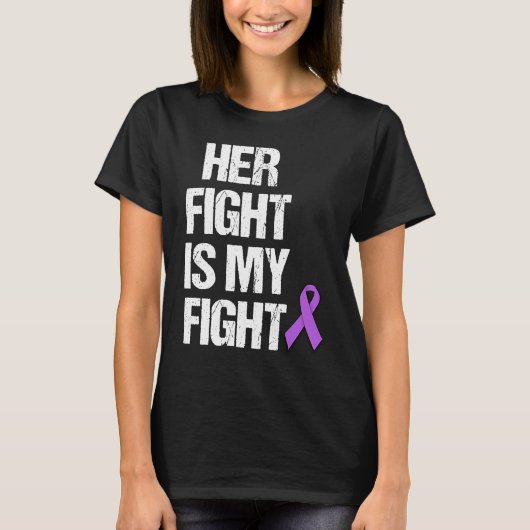Her Fight Is My Fight Purple Ribbon Epilepsy Aware T-Shirt (Vorderseite)