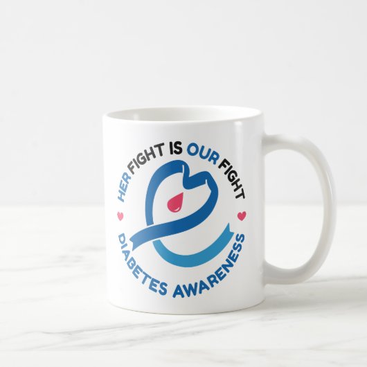 Her Fight Is Our Fight – Diabetes Awareness Kaffeetasse (Rechts)
