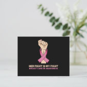 Her Fight My Fight Family Matching Breast Cancer Postkarte (Stehend Vorderseite)
