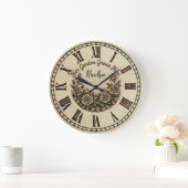 Her Garden Grows Here | Custom Name wall clock  Große Wanduhr (Zuhause)