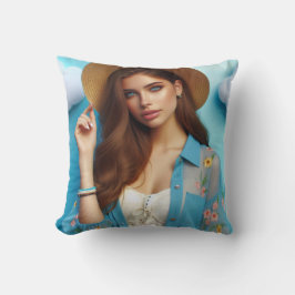 "Her gaze shines brighter than summer　クッション Kissen