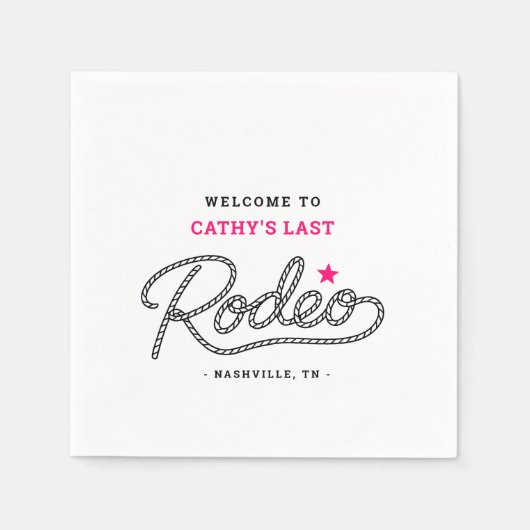 Her Last Rodeo Final Ride Bachelorette Party Serviette (Vorderseite)