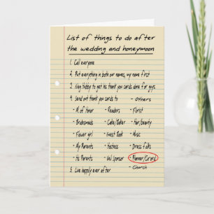 HER LIST - Danke-Planer - FUNNY Dankeskarte