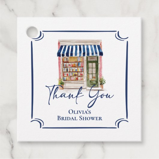 Her New Chapter Begins Book themed Bridal Shower Geschenkanhänger (Vorderseite)