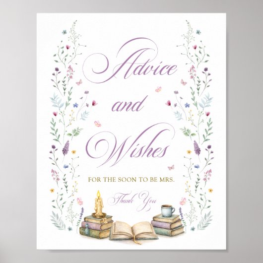Her Next Chapter Bridal Shower Advice and Wishes  Poster (Vorne)