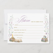 Her Next Chapter Bridal Shower Advice Card Einladung (Vorderseite)