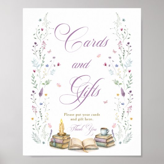 Her Next Chapter Bridal Shower Cards and Gifts Poster (Vorne)