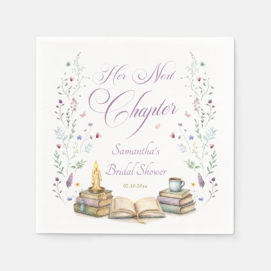 Her Next Chapter Bridal Shower Serviette (Vorderseite)