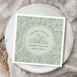Her Next Chapter Green Book Club Bridal Shower Serviette