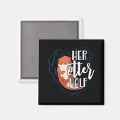 Her Otter Half Pun Romantic Couple Valentine's Day Magnet (Vorderseite/Rückseite)