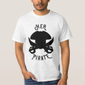 HER Pirate Black Crossbones Skull & Sword White T-Shirt (Vorderseite)