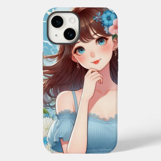 Her Sky-Blue Gaze　iPhone / iPad ケース Case-Mate iPhone Hülle (Rückseite)