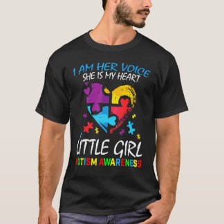 Her Voice My Heart Little Girl Daughter Autism Awa T-Shirt