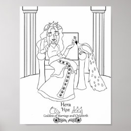 Hera Coloring Page Print Poster