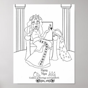 Hera Coloring Page Print Poster