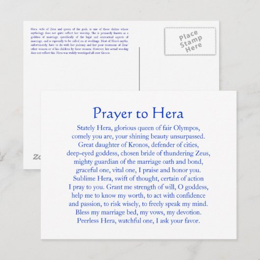 Hera Postcard Postkarte (Vorne/Hinten)