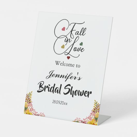 Herabfallen des Brautparty Liebe Script Sockelschild (Vorderseite)