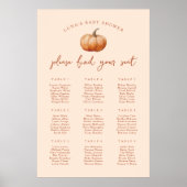 Herabfallen Kariert ein kleines Kürbisplattentabel Poster (Vorne)