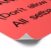 Herabfallen siebenmal... Stehe acht auf! Poster (Ecke)