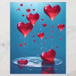 herabfallende Hochglanzherzen der Liebe