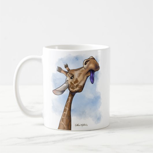 Herablassender Giraffen-Cartoon Kaffeetasse (Links)