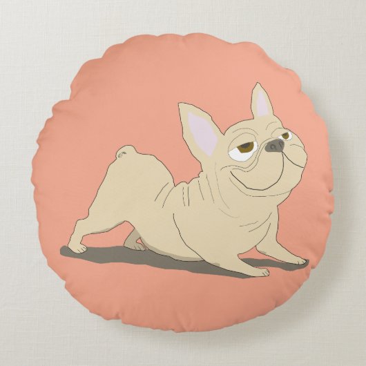 Herabschauender Hund Rundes Kissen (Vorderseite)