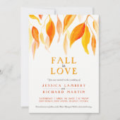 Herabsetzung der Liebe Aquarellorange Blätter Hoch Einladung (Vorderseite)