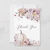 Herabsetzung der Liebe Baby Dusche Blätter Kürbis  Dankeskarte (Vorderseite)