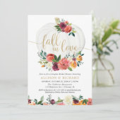 Herabsetzung der Liebe burgundy gold paares Brautp Einladung (Stehend Vorderseite)