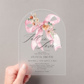 Herabsetzung der Liebe Floral Bow Moderne Babydusc Acryleinladungen (Insitu (Handheld))