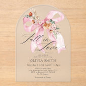 Herabsetzung der Liebe Floral Bow Moderne Babydusc Acryleinladungen (Vorderseite)