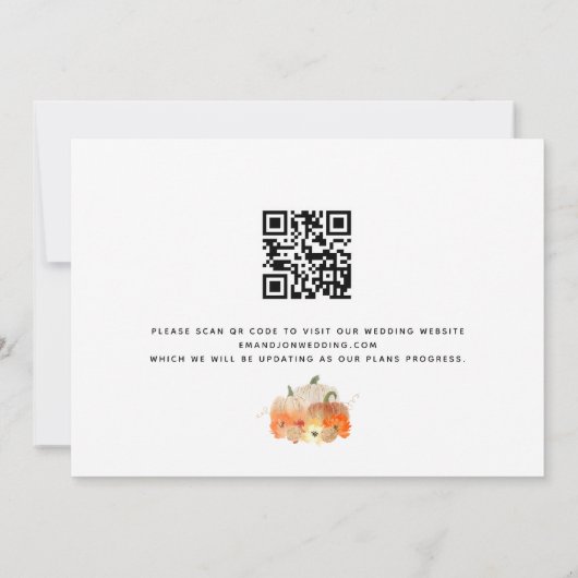 Herabsetzung der Liebe Glittery Pumpkins QR Code H Save The Date (Rückseite)
