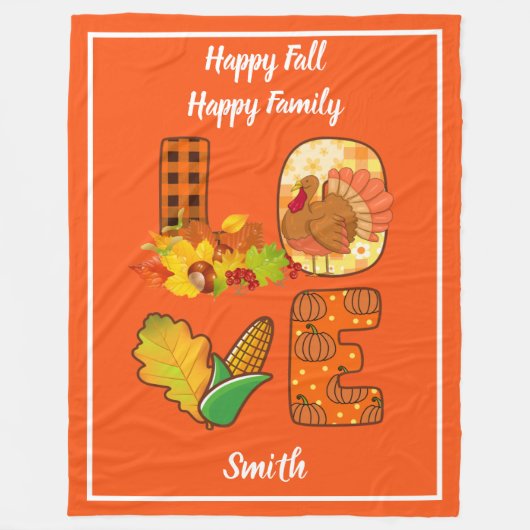 Herabsetzung der Liebe Herbsteinstellung Text und  Fleecedecke (Vorderseite)