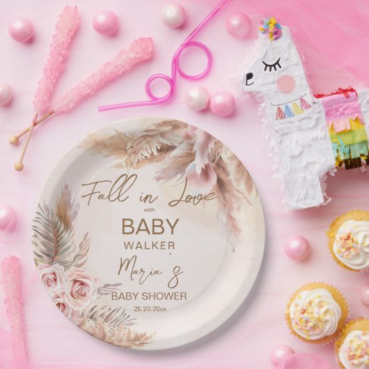 Herabsetzung der Liebe Pampas Gras Boho Babydusche Pappteller (Party)