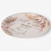 Herabsetzung der Liebe Pampas Gras Boho Babydusche Pappteller (Schrägansicht)